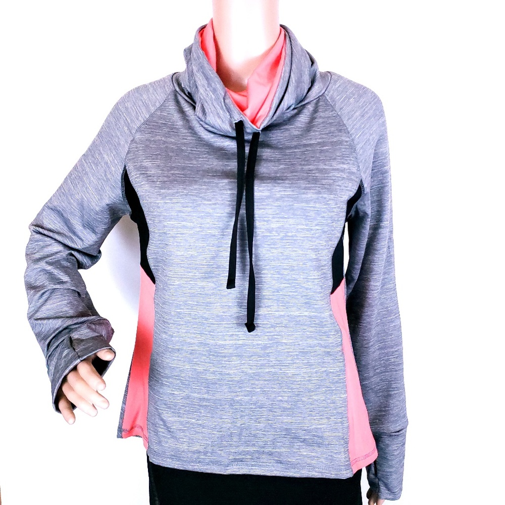 Body Instinct Women Sweatshirt Cowl Neck Drawstring Long Sleeves Size S/L - NWOT